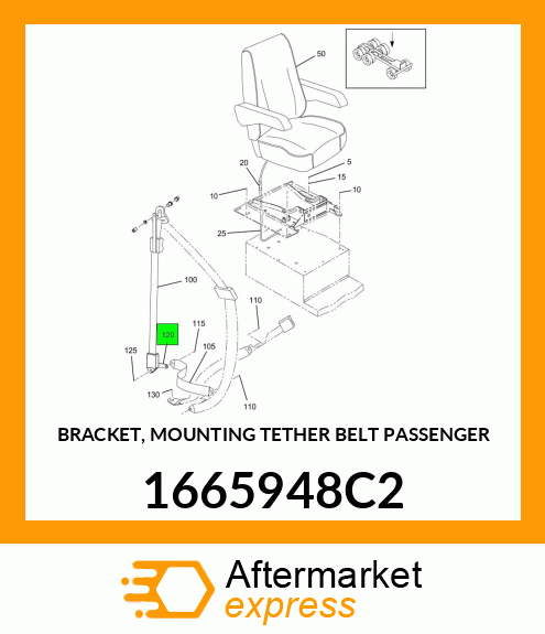 BRACKET, MOUNTING TETHER BELT PASSENGER 1665948C2