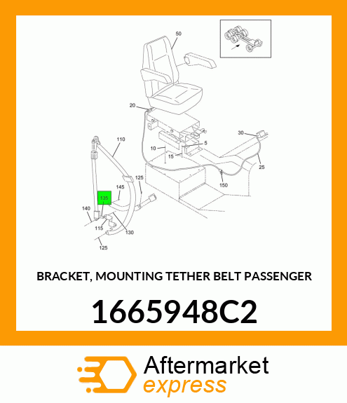 BRACKET, MOUNTING TETHER BELT PASSENGER 1665948C2