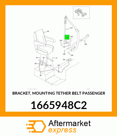 BRACKET, MOUNTING TETHER BELT PASSENGER 1665948C2