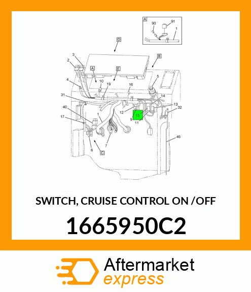 SWITCH, CRUISE CONTROL ON /OFF 1665950C2