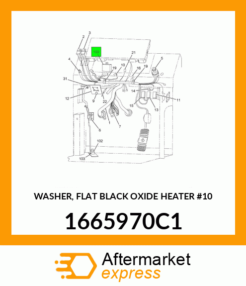 WASHER, FLAT BLACK OXIDE HEATER #10 1665970C1