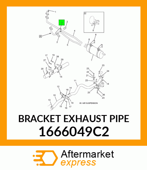 BRACKET EXHAUST PIPE 1666049C2