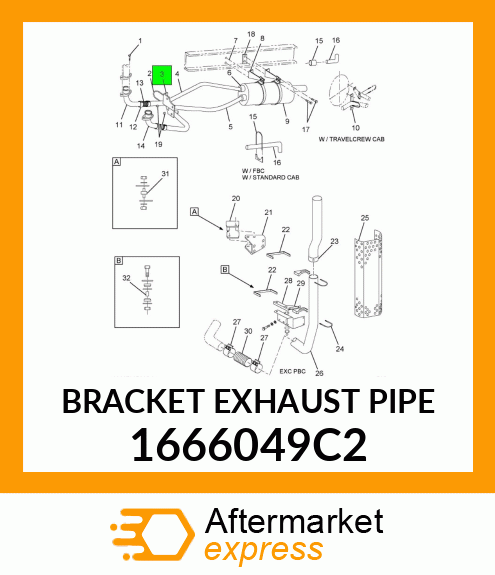 BRACKET EXHAUST PIPE 1666049C2