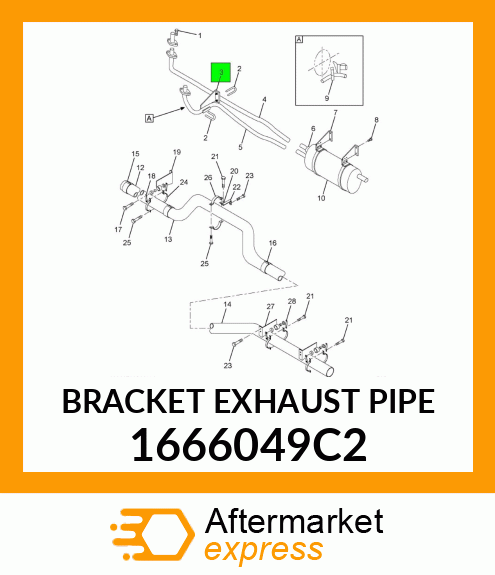 BRACKET EXHAUST PIPE 1666049C2