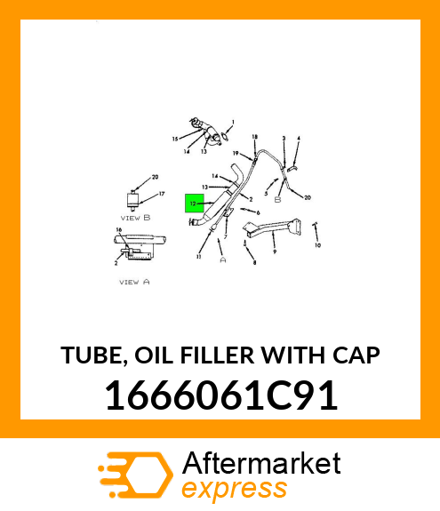TUBE, OIL FILLER WITH CAP 1666061C91