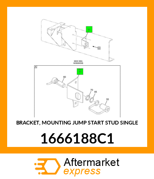 BRACKET, MOUNTING JUMP START STUD SINGLE 1666188C1