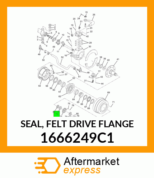 SEAL, FELT DRIVE FLANGE 1666249C1