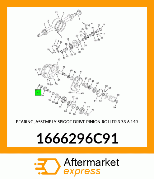 BEARING, ASSEMBLY SPIGOT DRIVE PINION ROLLER 3.73-6.14R 1666296C91