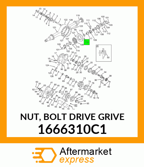 NUT, BOLT DRIVE GRIVE 1666310C1