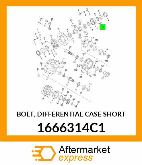 BOLT, DIFFERENTIAL CASE SHORT 1666314C1