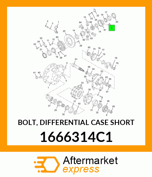 BOLT, DIFFERENTIAL CASE SHORT 1666314C1