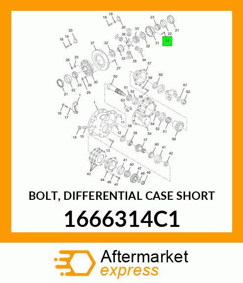 BOLT, DIFFERENTIAL CASE SHORT 1666314C1