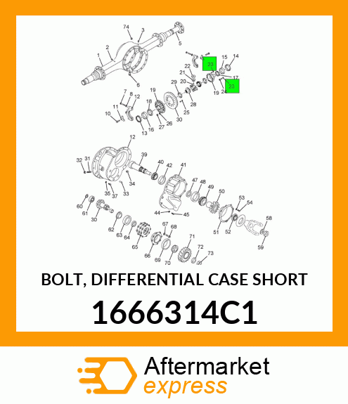 BOLT, DIFFERENTIAL CASE SHORT 1666314C1