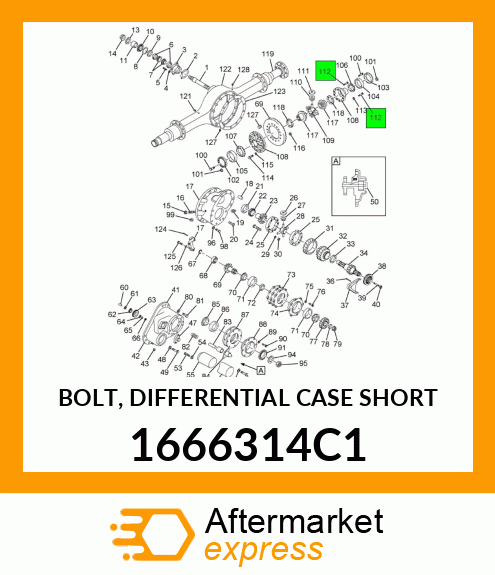 BOLT, DIFFERENTIAL CASE SHORT 1666314C1