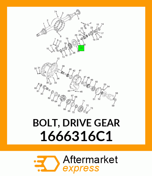 BOLT, DRIVE GEAR 1666316C1