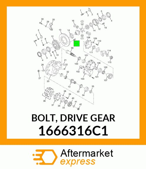 BOLT, DRIVE GEAR 1666316C1