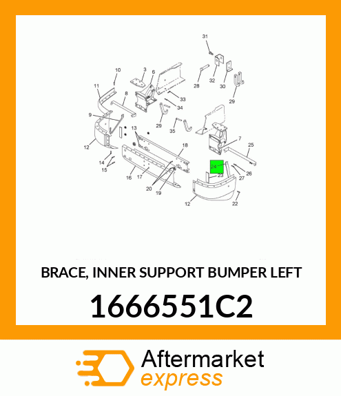 BRACE, INNER SUPPORT BUMPER LEFT 1666551C2