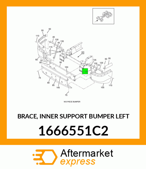 BRACE, INNER SUPPORT BUMPER LEFT 1666551C2