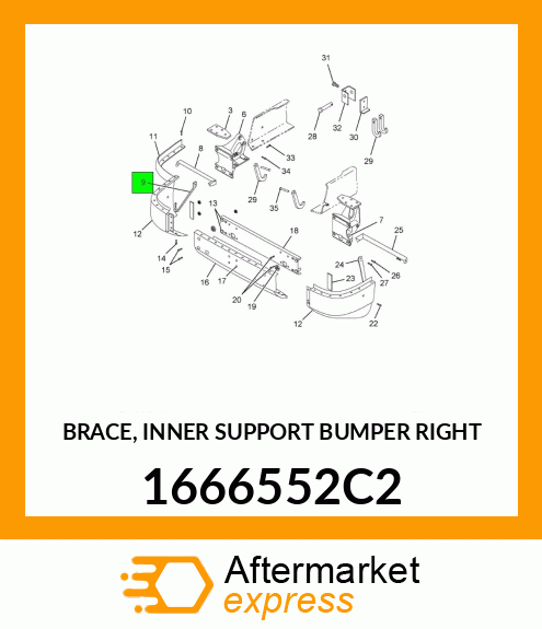 BRACE, INNER SUPPORT BUMPER RIGHT 1666552C2