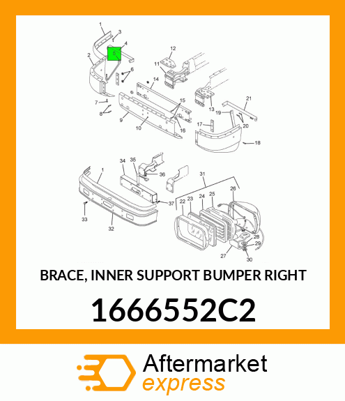 BRACE, INNER SUPPORT BUMPER RIGHT 1666552C2