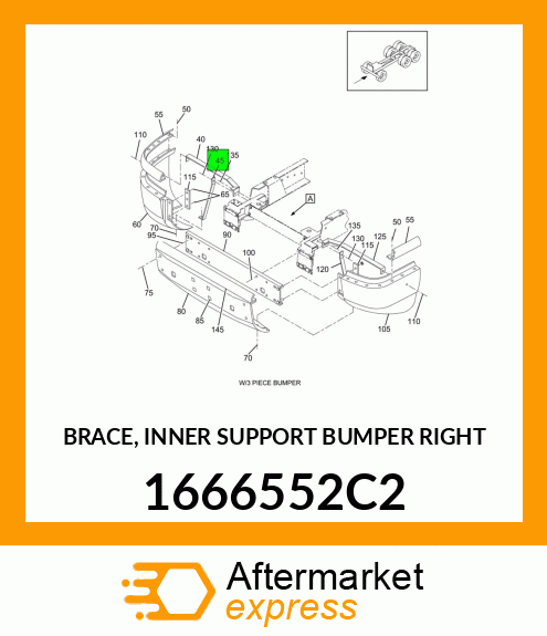 BRACE, INNER SUPPORT BUMPER RIGHT 1666552C2