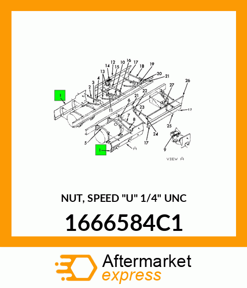 NUT, SPEED "U" 1/4" UNC 1666584C1