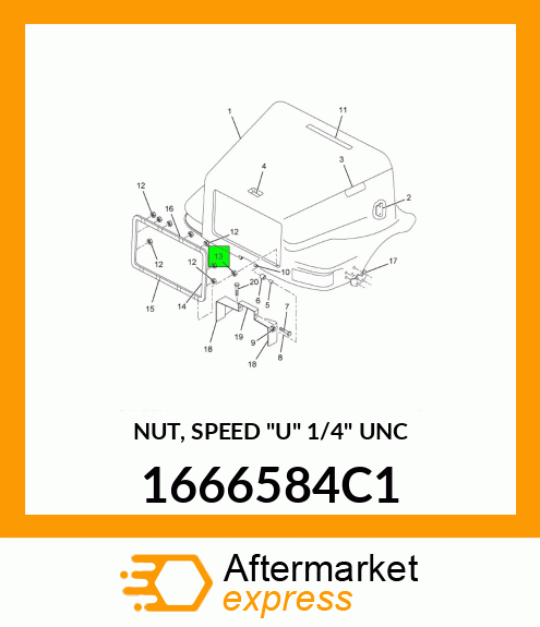 NUT, SPEED "U" 1/4" UNC 1666584C1