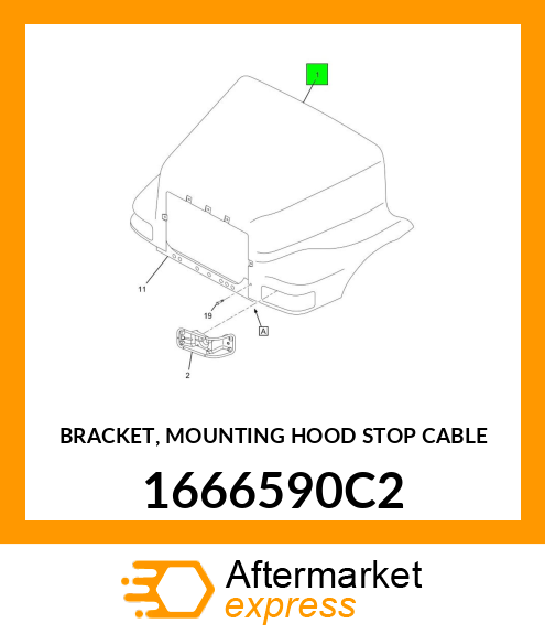 BRACKET, MOUNTING HOOD STOP CABLE 1666590C2