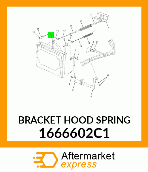 BRACKET HOOD SPRING 1666602C1