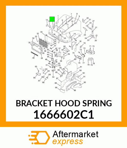 BRACKET HOOD SPRING 1666602C1