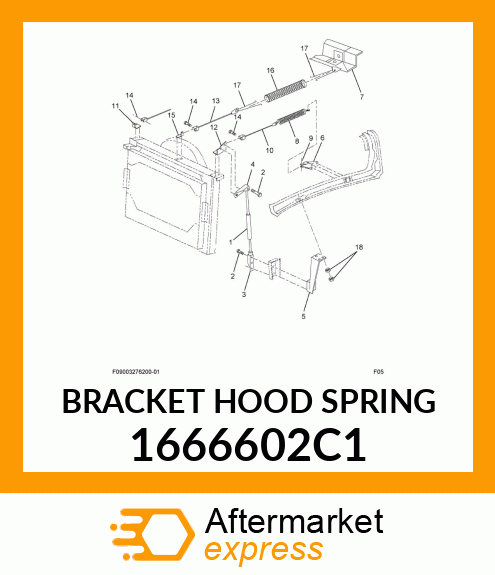 BRACKET HOOD SPRING 1666602C1