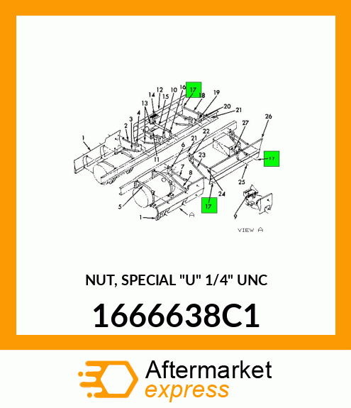 NUT, SPECIAL "U" 1/4" UNC 1666638C1