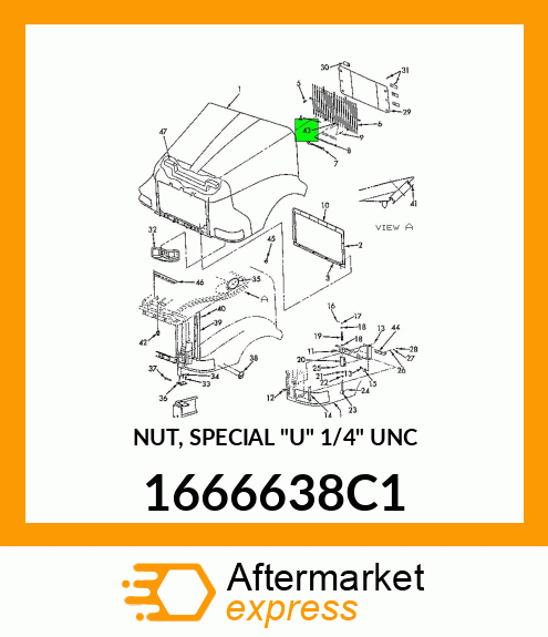 NUT, SPECIAL "U" 1/4" UNC 1666638C1