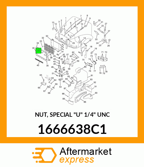 NUT, SPECIAL "U" 1/4" UNC 1666638C1