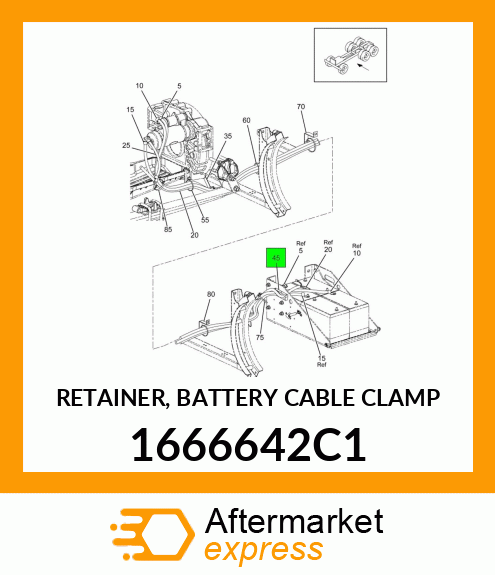 RETAINER, BATTERY CABLE CLAMP 1666642C1