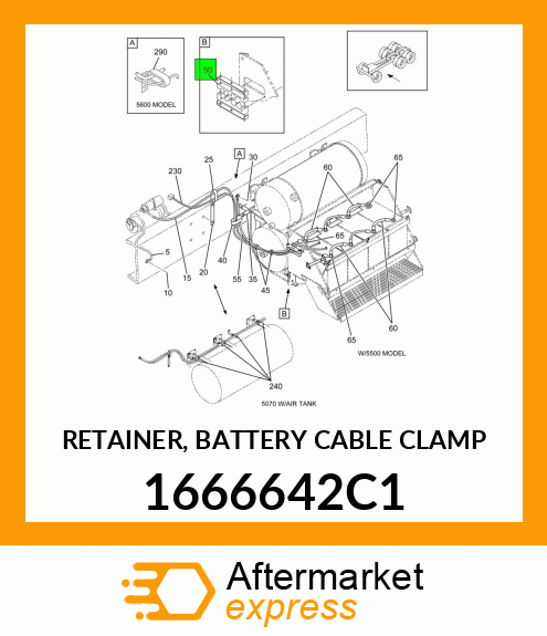 RETAINER, BATTERY CABLE CLAMP 1666642C1