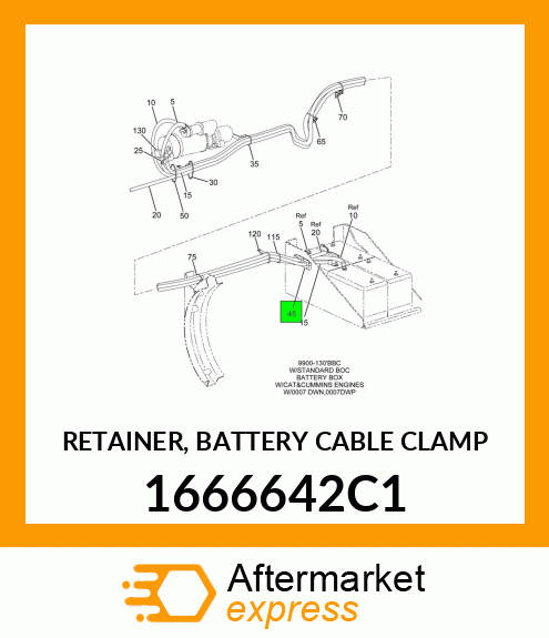 RETAINER, BATTERY CABLE CLAMP 1666642C1