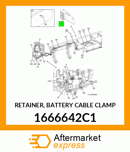 RETAINER, BATTERY CABLE CLAMP 1666642C1