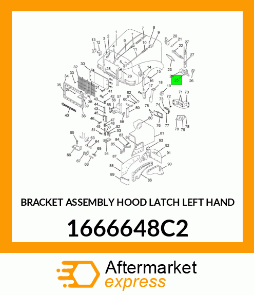 BRACKET ASSEMBLY HOOD LATCH LEFT HAND 1666648C2