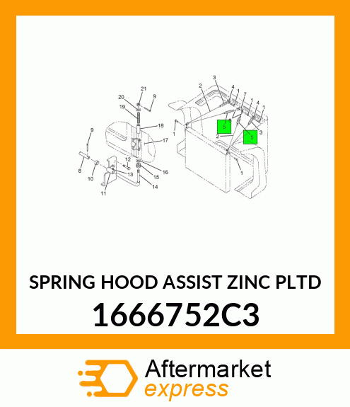 SPRING HOOD ASSIST ZINC PLTD 1666752C3