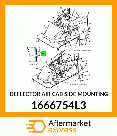 DEFLECTOR AIR CAB SIDE MOUNTING 1666754L3