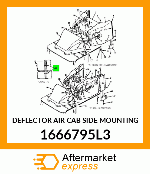 DEFLECTOR AIR CAB SIDE MOUNTING 1666795L3