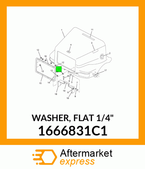 WASHER, FLAT 1/4" 1666831C1