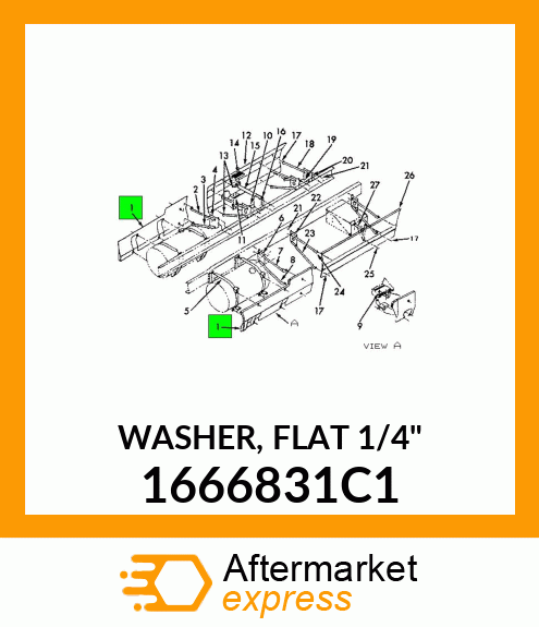 WASHER, FLAT 1/4" 1666831C1