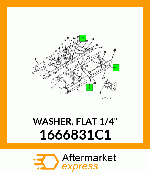 WASHER, FLAT 1/4" 1666831C1