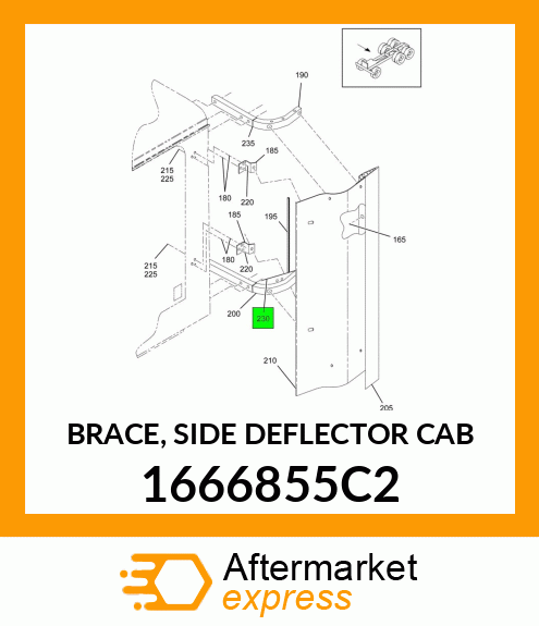 BRACE, SIDE DEFLECTOR CAB 1666855C2