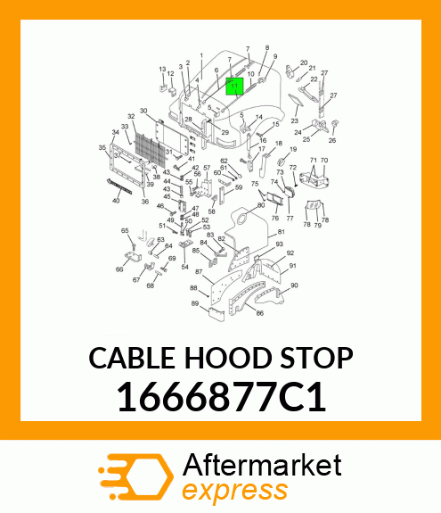 CABLE HOOD STOP 1666877C1