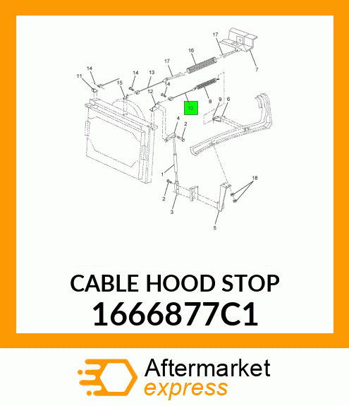 CABLE HOOD STOP 1666877C1