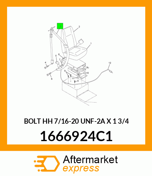 BOLT HH 7/16-20 UNF-2A X 1 3/4 1666924C1