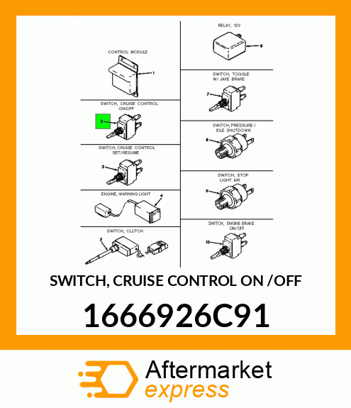 SWITCH, CRUISE CONTROL ON /OFF 1666926C91